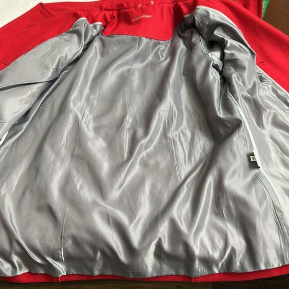 Calvin Klein Red Peacoat Size 12 Wool Blend - Picture 12 of 13